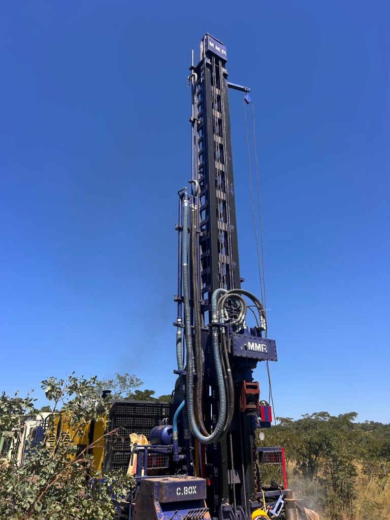 Powertech drilling rig mast on site